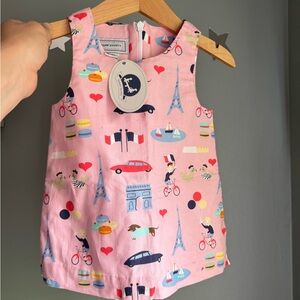 Seesaw Society sleeveless Parisian theme toddler dress NWT